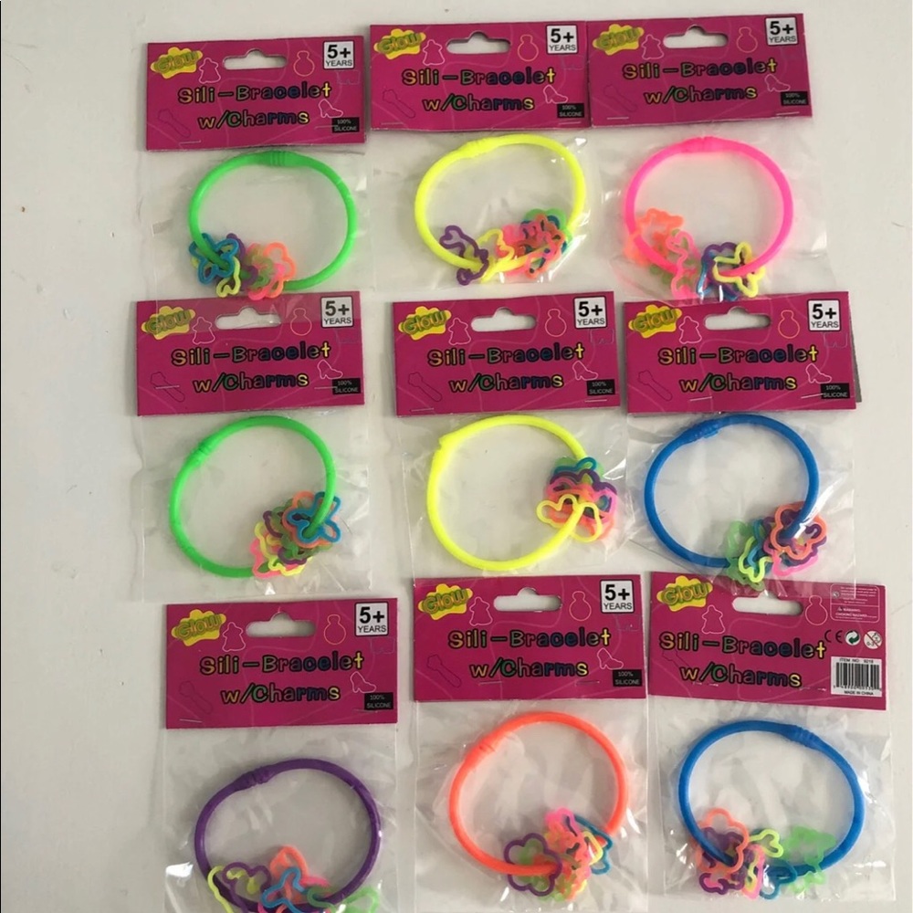 Glow Sili- Bracelet w/ Charms